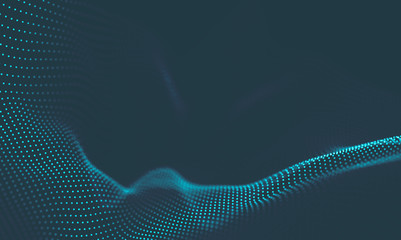 Abstract Blue Geometrical Background . Connection structure. Science background. Futuristic Technology HUD Element . Сonnecting dots and lines . Big data visualization and Business .