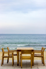 Fototapeta na wymiar restaurant on the Bulgarian Beach