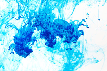 Blue ink in water