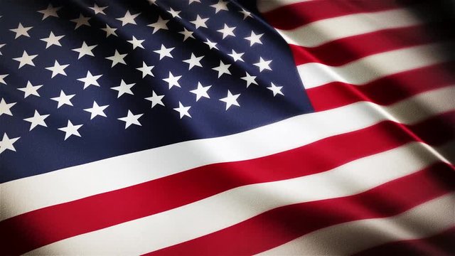 Realistic 4K USA American national flag seamless looping waving animation, the best choice for presentation!