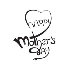 Happy Mother's day lettering isolated on white background for your holiday design. Vector illustration