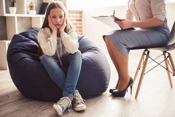 Teenager at the psychotherapist