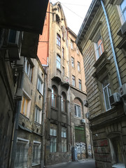 Fototapeta na wymiar Narrow street in Lvov