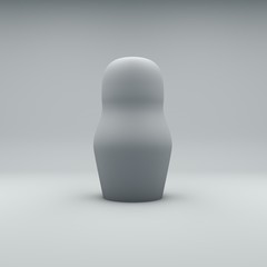 Russian matryoshka without texture 3D render
