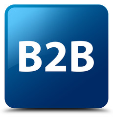 B2b blue square button