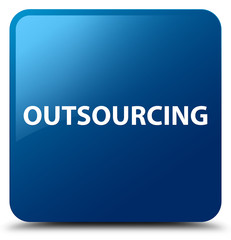 Outsourcing blue square button