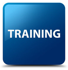 Training blue square button