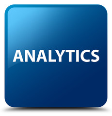 Analytics blue square button