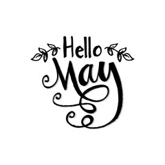 Hello may hand lettering calligraphy.