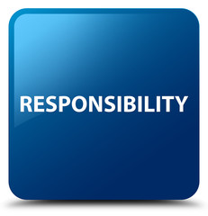 Responsibility blue square button