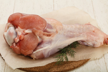 Raw turkey leg