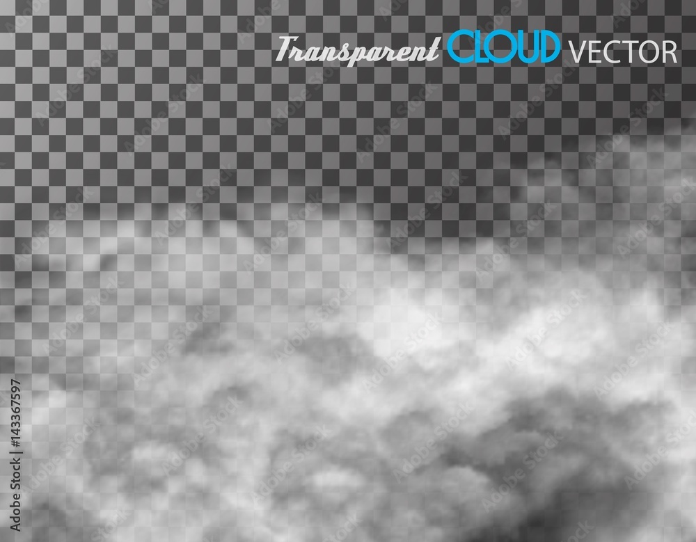 Poster Clouds vector on transparent background.