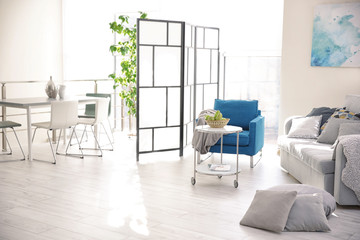 Naklejka na ściany i meble Modern interior of cozy living room