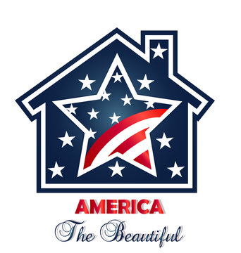 Logo patriotic american house vector