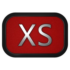 Size icon "XS". Graphic illustration isolated on white background. 3D rendering
