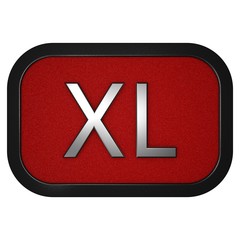 Size icon "XL". Graphic illustration isolated on white background. 3D rendering