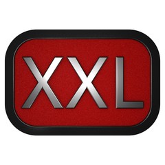 Size icon "XXL". Graphic illustration isolated on white background. 3D rendering