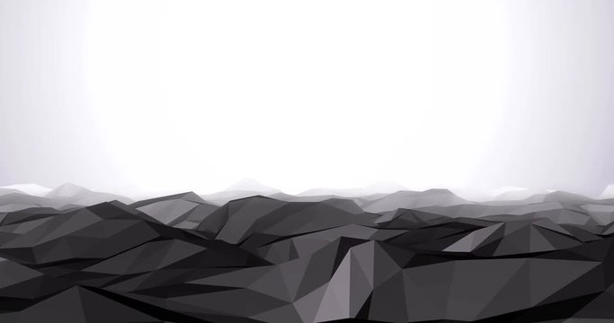 Low Poly Mountain Landscape Zoom In Animated 4k Rendered Intro Video in Grey