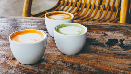 Coffee cup in coffee shop - vintage style effect picture