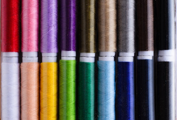 Sewing threads .stand in a line color