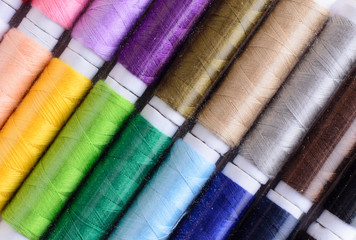 Sewing threads .stand in a line color