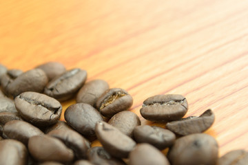 roasted coffee beans macro background