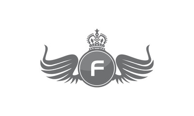 Wing Crown Logo Initial F