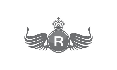 Wing Crown Logo Initial R