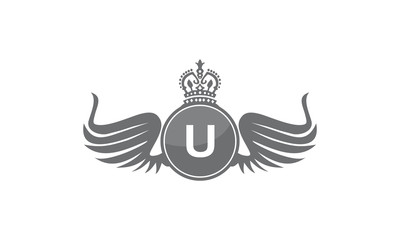Wing Crown Logo Initial U