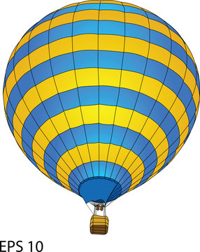 Hot Air Balloon Vector Illustration, EPS 10.