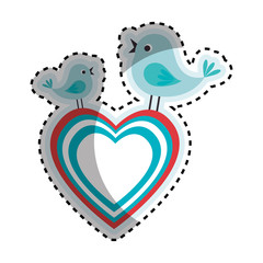 heart and birds icon