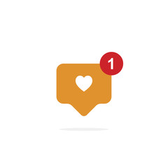 Notification of a new like. Icon of social networks. Flat vector icon EPS 10