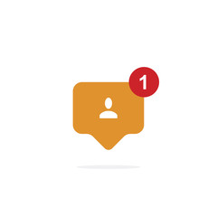 Notification of a new friend. Icon of social networks. Flat vector icon EPS 10