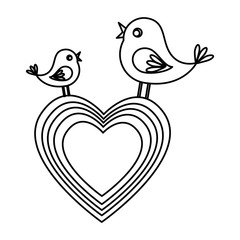 heart and birds icon