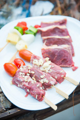 lamp and beef for barbecue grilled