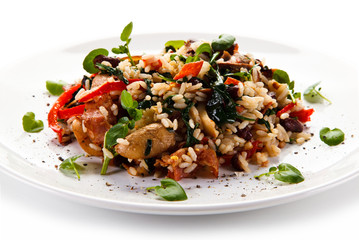 Roast meat with rice