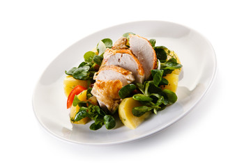 Roast chicken with potatoes