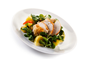 Roast chicken with potatoes