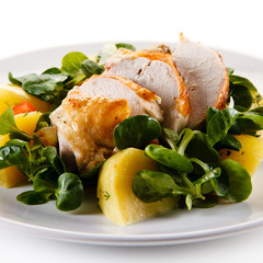 Roast chicken with potatoes