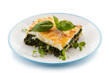 Vegetarian lasagna with spinach