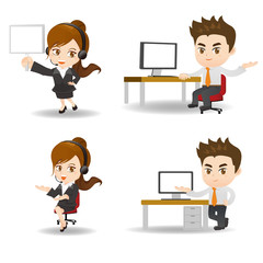 cartoon business people