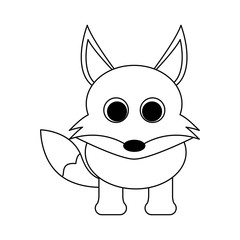 fox animal cartoon icon over white background. vector illustration