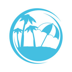 Fototapeta na wymiar summer beach silhouette icon