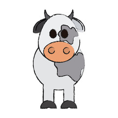 Obraz na płótnie Canvas cow animal cartoon icon over white background. vector illustration
