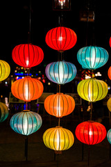 Colorful lanterns at the market street of Hoi