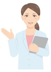 白衣の女性 医師 薬剤師 栄養士