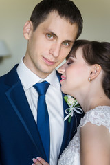 Wedding couple in interior