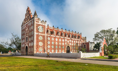 Uayma church, unique colonial architecture in Yucatan, Mexico