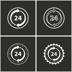 Fototapeta premium 24 hour service icon set.