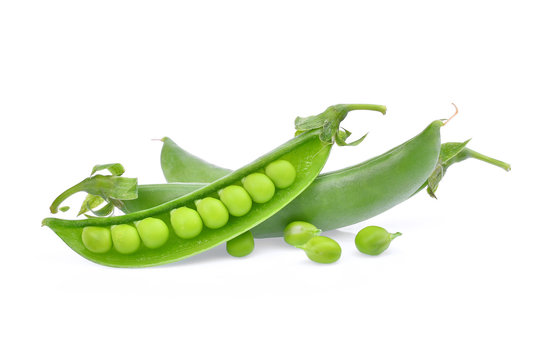 sugar peas isolated on white background